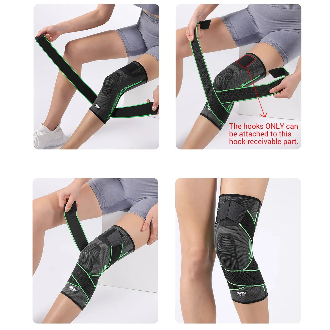 Genouillère ménisque de stabilisation à straps