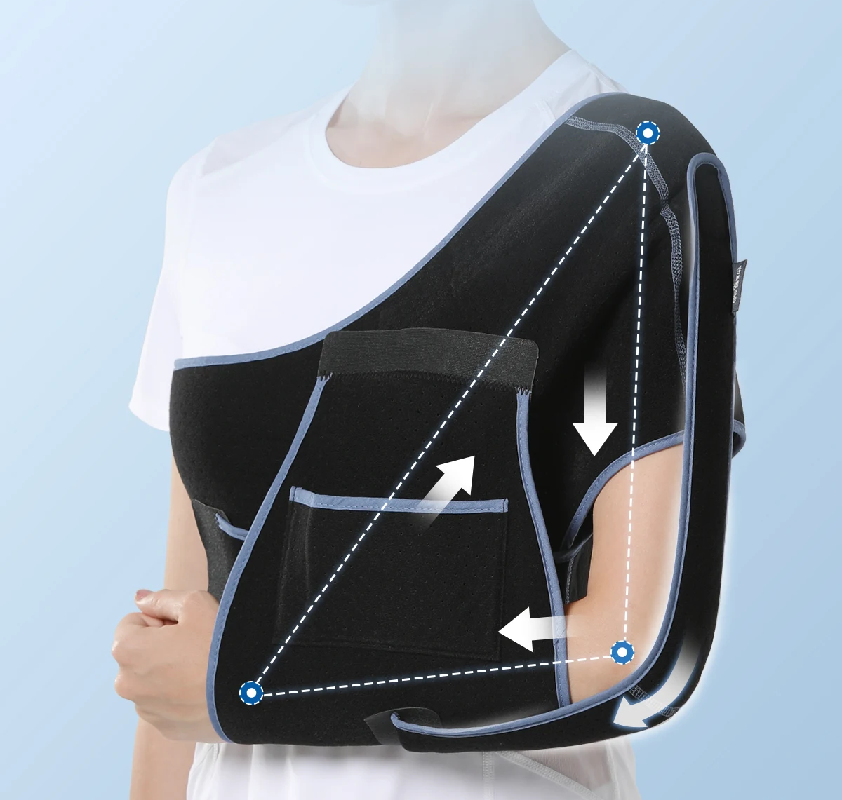 Attelle bras épaule compatible avec les deux bras