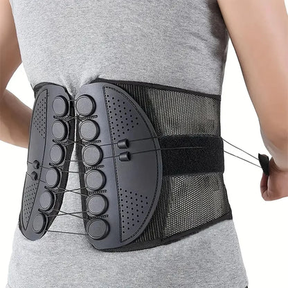 Ceinture lombaire à double traction avec système de serrage rapide
