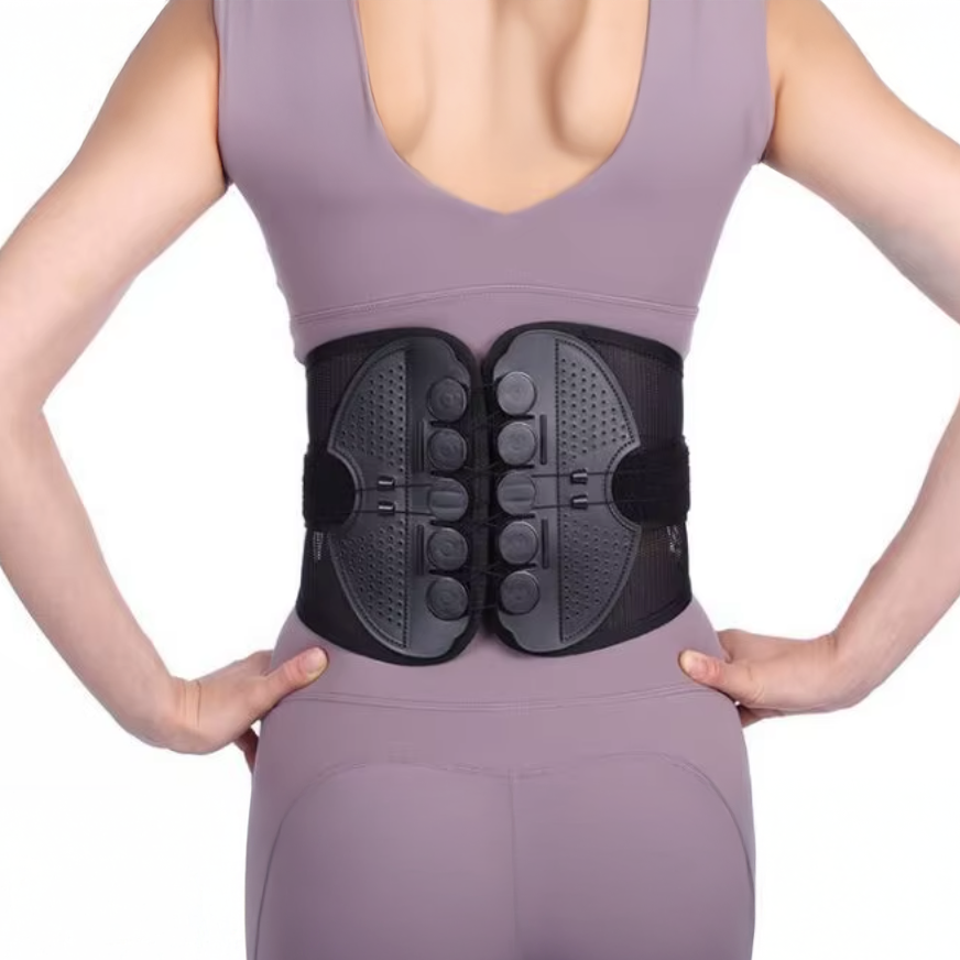 Ceinture lombaire à double traction avec système de serrage rapide