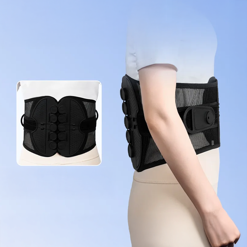 Ceinture lombaire à double traction avec système de serrage rapide