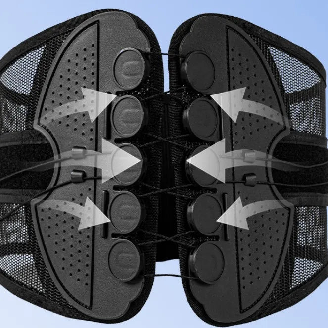Ceinture lombaire à double traction avec système de serrage rapide
