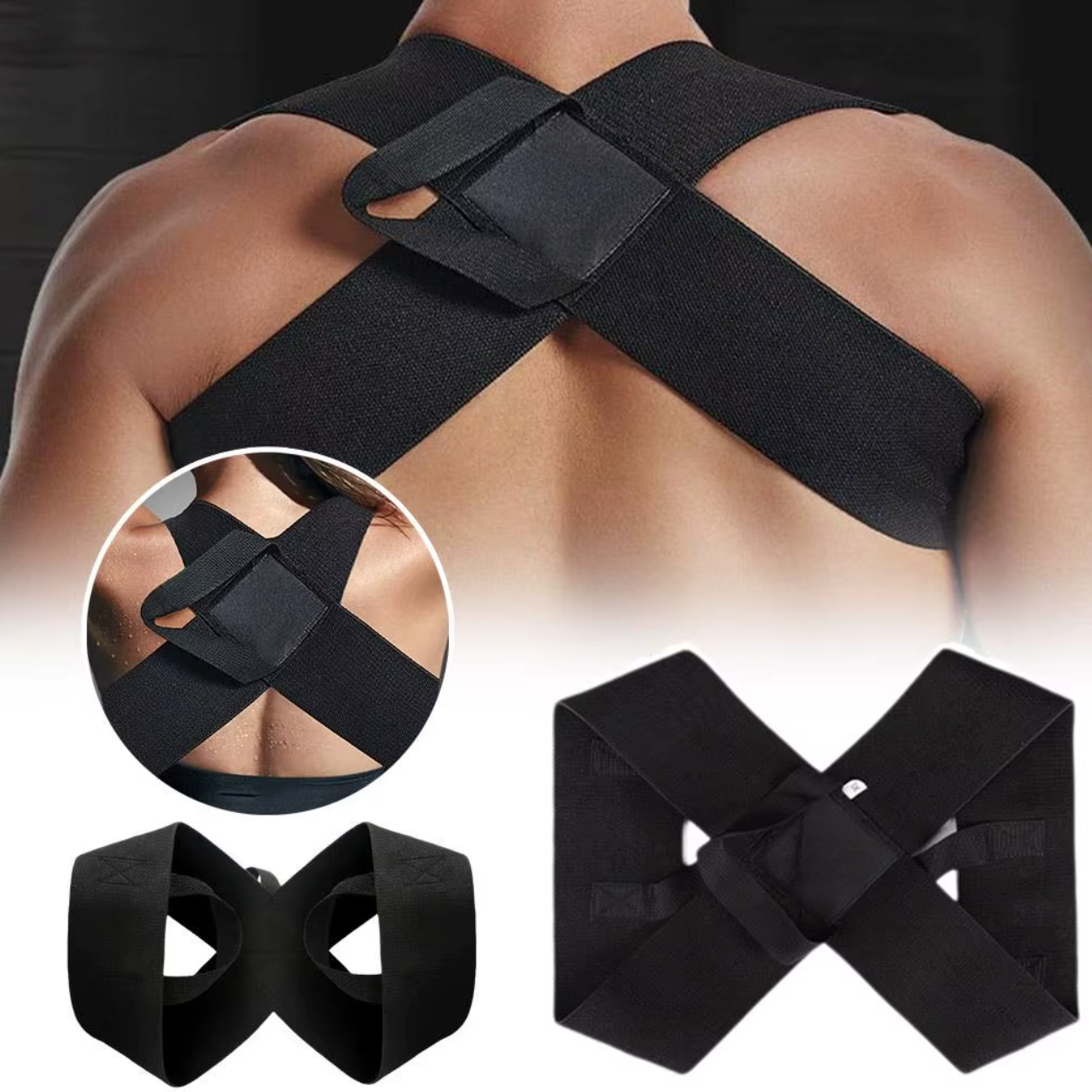 Correcteur de posture dos et épaules à sangles