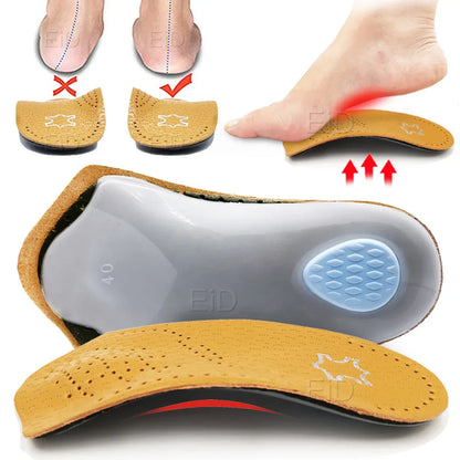 Semelle orthopédique cuir avec soutien voûte plantaire