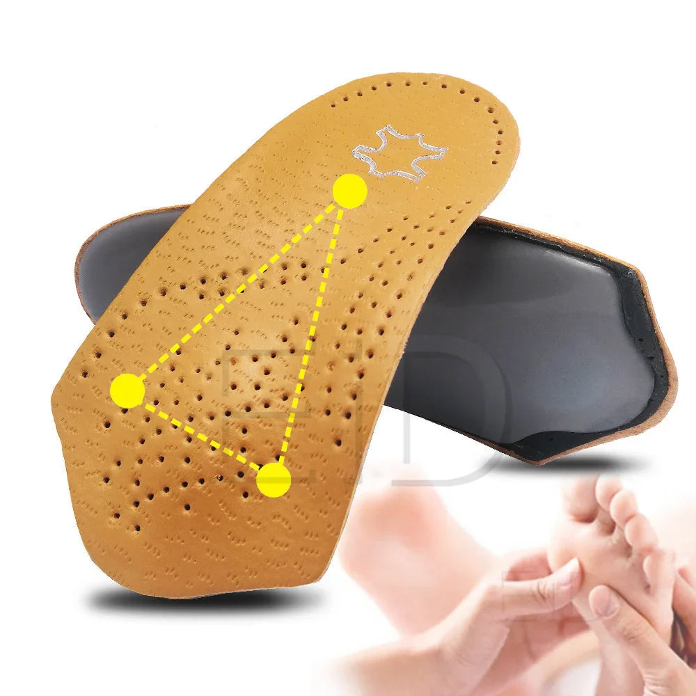 Semelle orthopédique cuir avec soutien voûte plantaire
