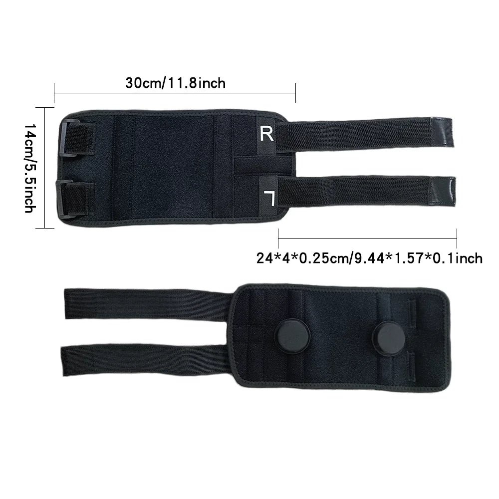 Strap genou acupression à renforts métalliques latéraux