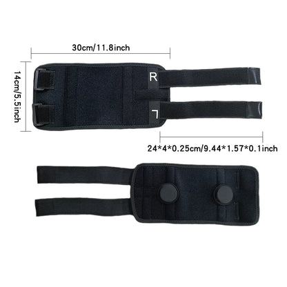 Strap genou acupression à renforts métalliques latéraux