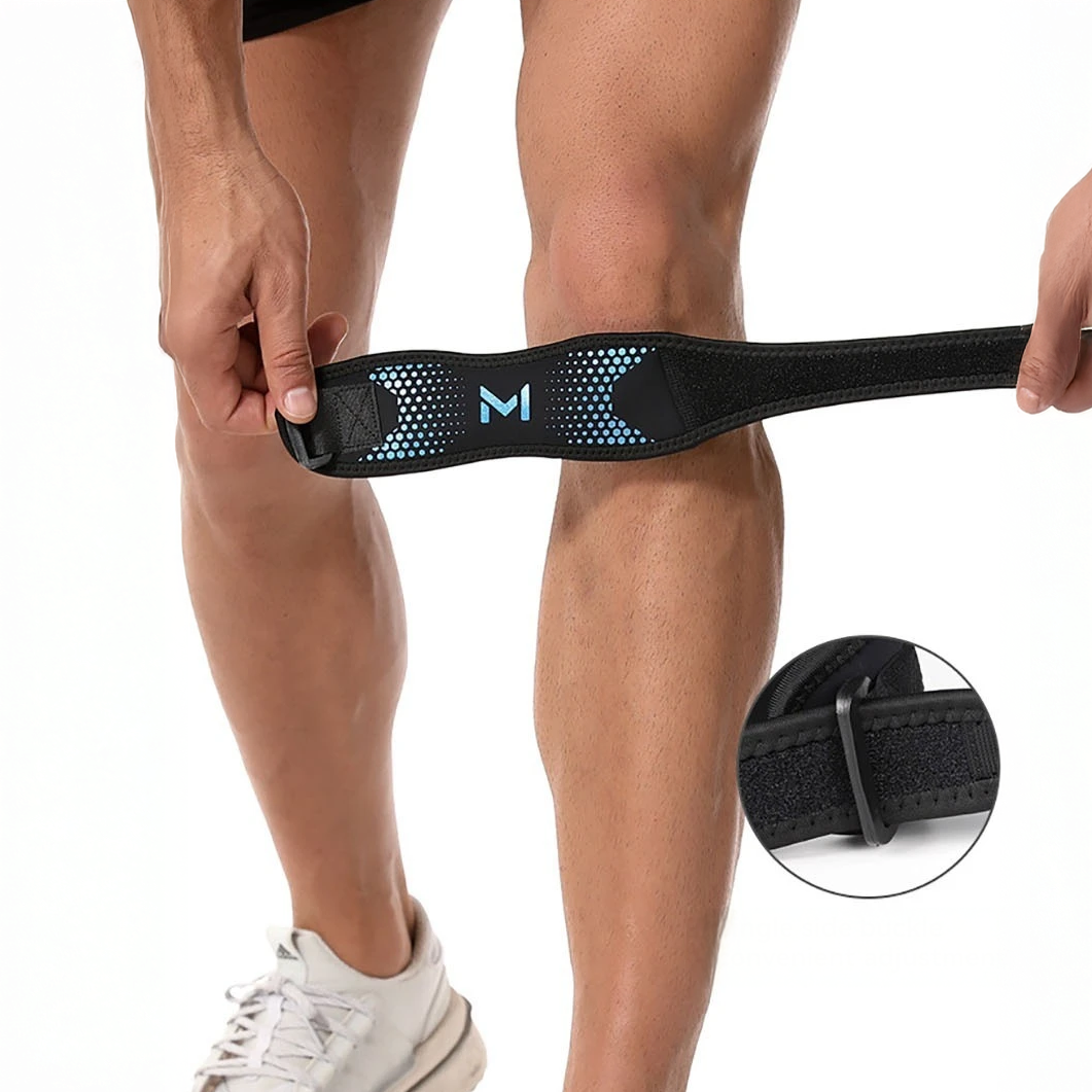 Strap genou réglable de maintien rotulien à gel silicone