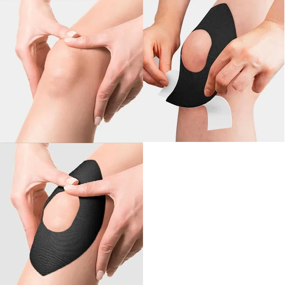 Taping genou arthrose kinésiologique pour soutien de la rotule
